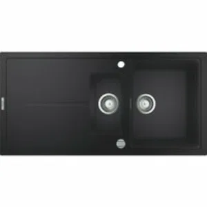 Мойка GROHE K400 с 1,5 чашей, 1000 x 500 мм, черный гранит (31642AP0) Мойка GROHE K400 с 1,5 чашей, 1000 x 500 мм, черный гранит (31642AP0)