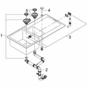 Мойка GROHE K500 с 1,5 чашей, 1000 x 500 мм, черный гранит (31646AP0) Мойка GROHE K500 с 1,5 чашей, 1000 x 500 мм, черный гранит (31646AP0)