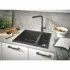 Мойка GROHE K500 с 1,5 чашей, 555 x 460 мм, черный гранит (31648AP0) Мойка GROHE K500 с 1,5 чашей, 555 x 460 мм, черный гранит (31648AP0)