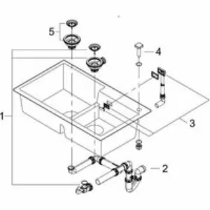 Мойка GROHE K500 с 2 чашами, 860 x 500 мм, черный гранит (31649AP0) Мойка GROHE K500 с 2 чашами, 860 x 500 мм, черный гранит (31649AP0)