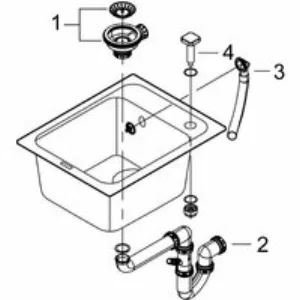 Мойка GROHE K700 с одной чашей, 400 x 500 мм, серый гранит (31650AT0) Мойка GROHE K700 с одной чашей, 400 x 500 мм, серый гранит (31650AT0)