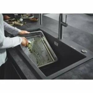 Мойка GROHE K700 с одной чашей, 780 x 510 мм, черный гранит (31652AP0) Мойка GROHE K700 с одной чашей, 780 x 510 мм, черный гранит (31652AP0)