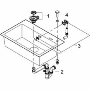 Мойка GROHE K700 с одной чашей, 780 x 510 мм, черный гранит (31652AP0) Мойка GROHE K700 с одной чашей, 780 x 510 мм, черный гранит (31652AP0)