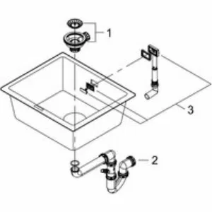 Мойка GROHE K700U с одной чашей, 533 x 457 мм, серый гранит (31654AT0) Мойка GROHE K700U с одной чашей, 533 x 457 мм, серый гранит (31654AT0)