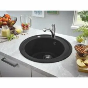 Мойка GROHE K200 с одной чашей, 51 см, черный гранит (31656AP0) Мойка GROHE K200 с одной чашей, 51 см, черный гранит (31656AP0)