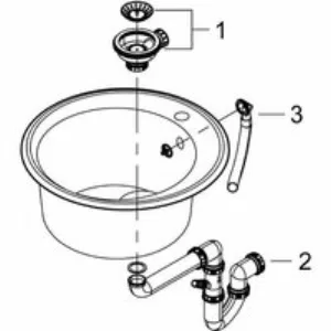 Мойка GROHE K200 с одной чашей, диаметр 510 мм, серый гранит (31656AT0) Мойка GROHE K200 с одной чашей, диаметр 510 мм, серый гранит (31656AT0)