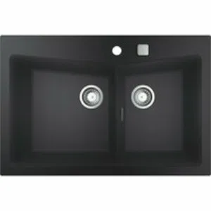 Мойка GROHE K700 с 2 чашами, 838 x 559 мм,черный гранит (31657AP0) Мойка GROHE K700 с 2 чашами, 838 x 559 мм,черный гранит (31657AP0)