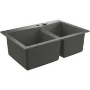 Мойка GROHE K700 с двумя чашами, 838 x 559 мм, серый гранит (31657AT0)