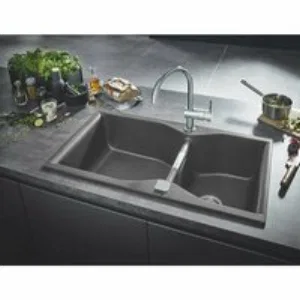Мойка GROHE K700 с двумя чашами, 900 x 500 мм, серый гранит (31658AT0) Мойка GROHE K700 с двумя чашами, 900 x 500 мм, серый гранит (31658AT0)