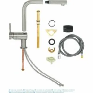 Смеситель для кухни GROHE Minta с вытяжным L-изливом, суперсталь (32168DC0) Смеситель для кухни GROHE Minta с вытяжным L-изливом, суперсталь (32168DC0)