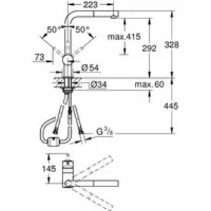 Смеситель для кухни GROHE Minta с вытяжным L-изливом, суперсталь (32168DC0) Смеситель для кухни GROHE Minta с вытяжным L-изливом, суперсталь (32168DC0)
