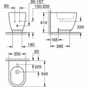 Биде напольное GROHE Essence Ceramic, альпин-белый (3957500H) Биде напольное GROHE Essence Ceramic, альпин-белый (3957500H)