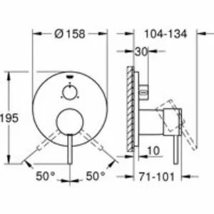 Внешняя часть смесителя для ванны GROHE Atrio на 3 потребителя, хром (24096003) Внешняя часть смесителя для ванны GROHE Atrio на 3 потребителя, хром (24096003)
