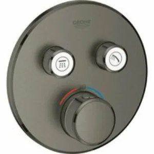 Внешняя часть термостата для душа GROHE Grohtherm SmartControl на 2 потребителя, темный графит матовый (29119AL0) Внешняя часть термостата для душа GROHE Grohtherm SmartControl на 2 потребителя, темный графит матовый (29119AL0)