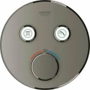 Внешняя часть термостата для душа GROHE Grohtherm SmartControl на 2 потребителя, темный графит матовый (29119AL0) Внешняя часть термостата для душа GROHE Grohtherm SmartControl на 2 потребителя, темный графит матовый (29119AL0)