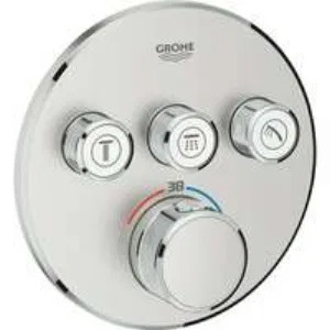 Внешняя часть термостата для душа GROHE Grohtherm SmartControl на 3 потребителя, круглая, суперсталь (29121DC0) Внешняя часть термостата для душа GROHE Grohtherm SmartControl на 3 потребителя, круглая, суперсталь (29121DC0)