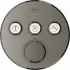 Внешняя часть термостата для душа GROHE Grohtherm SmartControl на 3 потребителя, круглая, темный графит матовый (29121AL0) Внешняя часть термостата для душа GROHE Grohtherm SmartControl на 3 потребителя, круглая, темный графит матовый (29121AL0)