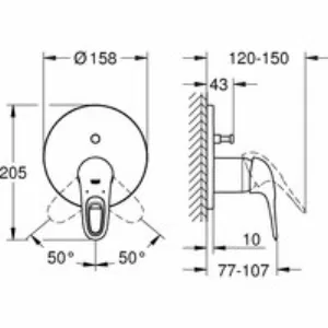 Внешняя часть смесителя для ванны GROHE Eurostyle, белая луна (24049LS3) Внешняя часть смесителя для ванны GROHE Eurostyle, белая луна (24049LS3)
