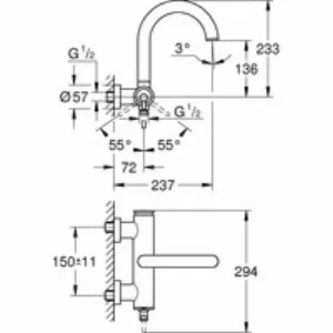 Смеситель для ванны GROHE Atrio внешнего монтажа, темный графит матовый (32652AL3) Смеситель для ванны GROHE Atrio внешнего монтажа, темный графит матовый (32652AL3)