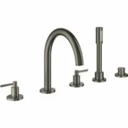 Смеситель для ванны GROHE Atrio двухвентильный, на 5 отверстий, на край ванны, темный графит матовый (19922AL3)
