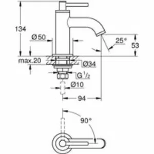 Кран для раковины GROHE Atrio, без функции смешивания, XS-Size, темный графит матовый (20021AL3) Кран для раковины GROHE Atrio, без функции смешивания, XS-Size, темный графит матовый (20021AL3)