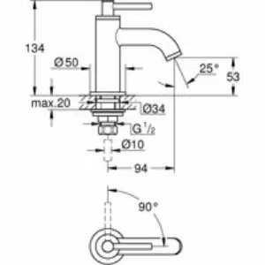 Кран для раковины GROHE Atrio, без функции смешивания, XS-Size, суперсталь (20021DC3) Кран для раковины GROHE Atrio, без функции смешивания, XS-Size, суперсталь (20021DC3)
