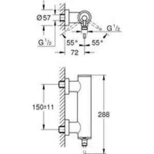 Смеситель для душа GROHE Atrio внешнего монтажа, темный графит матовый (32650AL3) Смеситель для душа GROHE Atrio внешнего монтажа, темный графит матовый (32650AL3)