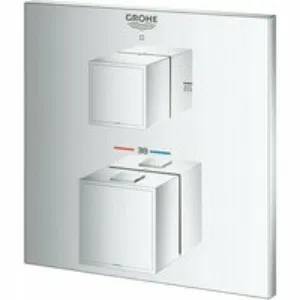 Внешняя часть термостата для душа GROHE Grohtherm Cube на 2 потребителя, хром (24154000) Внешняя часть термостата для душа GROHE Grohtherm Cube на 2 потребителя, хром (24154000)