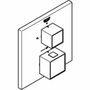 Внешняя часть термостата для душа GROHE Grohtherm Cube на 2 потребителя, хром (24154000) Внешняя часть термостата для душа GROHE Grohtherm Cube на 2 потребителя, хром (24154000)