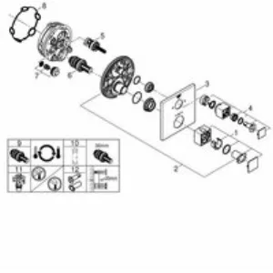Внешняя часть термостата для ванны GROHE Grohtherm Cube на 2 потребителя, хром (24155000) Внешняя часть термостата для ванны GROHE Grohtherm Cube на 2 потребителя, хром (24155000)
