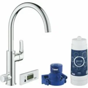 Смеситель для кухонной мойки GROHE Blue Pure Eurosmart с функцией фильтрации, с фильтром в комплекте, хром (30383000) Смеситель для кухонной мойки GROHE Blue Pure Eurosmart с функцией фильтрации, с фильтром в комплекте, хром (30383000)