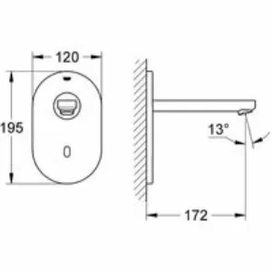 Внешняя часть крана для раковины GROHE Euroeco Cosmopolitan E инфракрасный, без функции смешивания, питание от сети 230V, хром (36273000) Внешняя часть крана для раковины GROHE Euroeco Cosmopolitan E инфракрасный, без функции смешивания, питание от сети 230V, хром (36273000)