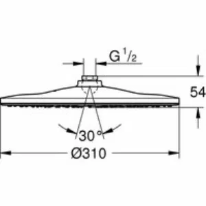 Верхний душ GROHE Rainshower 310 Mono, 9,5 л/мин, 1 режим, белая луна (26561LS0) Верхний душ GROHE Rainshower 310 Mono, 9,5 л/мин, 1 режим, белая луна (26561LS0)