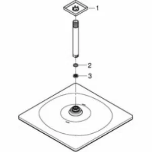 Верхний душ с потолочным душевым кронштейном 142 мм, 1 режим струи, GROHE Rainshower Mono 310 Cube, хром, (26565000) Верхний душ с потолочным душевым кронштейном 142 мм, 1 режим струи, GROHE Rainshower Mono 310 Cube, хром, (26565000)