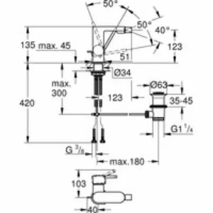 Смеситель для биде GROHE Plus с донным клапаном, S-size, хром (33241003) Смеситель для биде GROHE Plus с донным клапаном, S-size, хром (33241003)