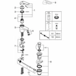 Смеситель для раковины GROHE Euroeco Special с донным клапаном, хром (32763000) Смеситель для раковины GROHE Euroeco Special с донным клапаном, хром (32763000)