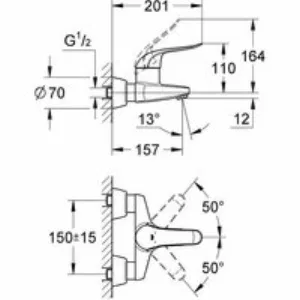 Смеситель для раковины GROHE Euroeco Special, хром (32776000) Смеситель для раковины GROHE Euroeco Special, хром (32776000)