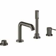 Смеситель для ванны GROHE Essence на 4 отверстия, на край ванны, темный графит глянец (19578A01)