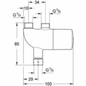 Термостат GROHE Grohtherm Micro для установки под раковиной, хром (34487000) Термостат GROHE Grohtherm Micro для установки под раковиной, хром (34487000)