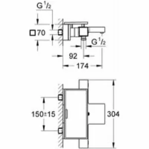 Термостат для ванны GROHE Grohtherm Cube, хром (34502000) Термостат для ванны GROHE Grohtherm Cube, хром (34502000)
