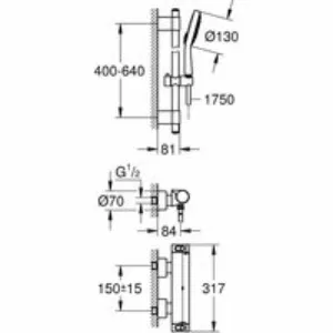 Термостат для душа GROHE Grohtherm 2000 с душевым гарнитуром, хром (34281001) Термостат для душа GROHE Grohtherm 2000 с душевым гарнитуром, хром (34281001)