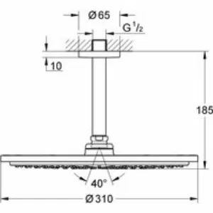 Верхний душ GROHE Rainshower Cosmopolitan 310, 8 л/мин, 1 режим, 142 мм, суперсталь (26067DC0) Верхний душ GROHE Rainshower Cosmopolitan 310, 8 л/мин, 1 режим, 142 мм, суперсталь (26067DC0)