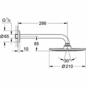 Верхний душ GROHE Rainshower Cosmopolitan Metal 210, 1 режим, 286 мм, хром (26052000) Верхний душ GROHE Rainshower Cosmopolitan Metal 210, 1 режим, 286 мм, хром (26052000)