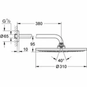 Верхний душ GROHE Rainshower Cosmopolitan 310, 1 режим, 380 мм, хром (26056000) Верхний душ GROHE Rainshower Cosmopolitan 310, 1 режим, 380 мм, хром (26056000)