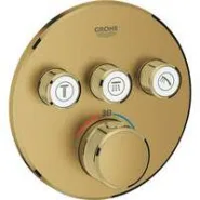 Внешняя часть термостата для душа GROHE Grohtherm SmartControl на 3 потребителя, круглая, холодный рассвет матовый (29121GN0)
