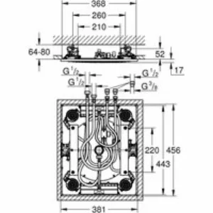 Потолочный душ с 3 режимами, GROHE Rainshower F-Series, хром, (27939001) Потолочный душ с 3 режимами, GROHE Rainshower F-Series, хром, (27939001)