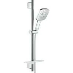 Душевой гарнитур GROHE Rainshower SmartActive 130 Cube с мыльницей, 3 режима струи, душевая штанга 600 мм, 9,5 л/мин, хром (26584000) Душевой гарнитур GROHE Rainshower SmartActive 130 Cube с мыльницей, 3 режима струи, душевая штанга 600 мм, 9,5 л/мин, хром (26584000)