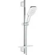 Душевой гарнитур GROHE Rainshower SmartActive 130 Cube, 3 вида струй, белая луна (26584LS0)