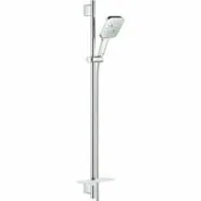 Душевой гарнитур GROHE Rainshower SmartActive 130 Cube с мыльницей, 3 режима струи, душевая штанга 900 мм, 9,5 л/мин, хром (26587000)
