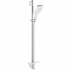 Душевой гарнитур GROHE Rainshower SmartActive 130 Cube с мыльницей, 3 режима струи, душевая штанга 900 мм, 9,5 л/мин, белая луна (26587LS0) Душевой гарнитур GROHE Rainshower SmartActive 130 Cube с мыльницей, 3 режима струи, душевая штанга 900 мм, 9,5 л/мин, белая луна (26587LS0)